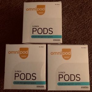Omnipod Dash (3 boxes included) New and Sealed 5 pods each EXP 8/23 and 10/23